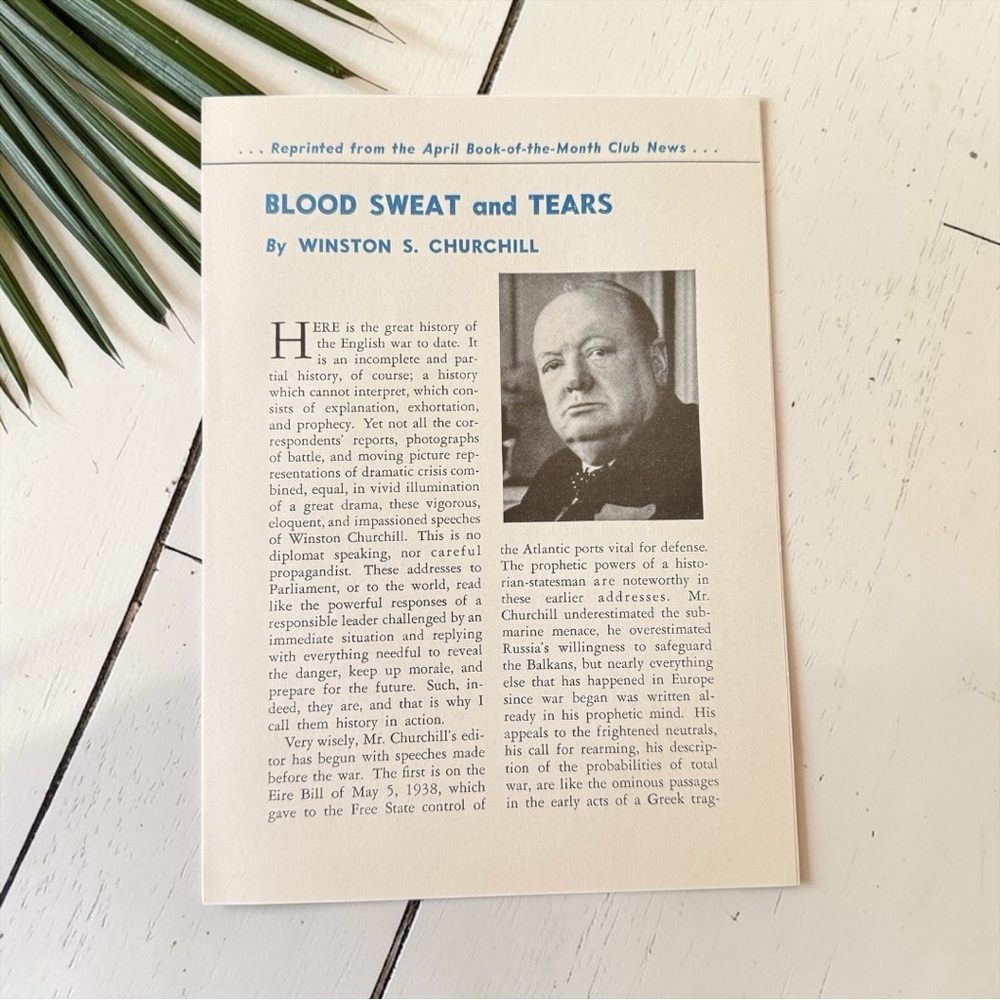 Blood, Sweat and Tears by Winston S. Churchill | Vintage Hardcover | 1941 - Picture 7 of 10